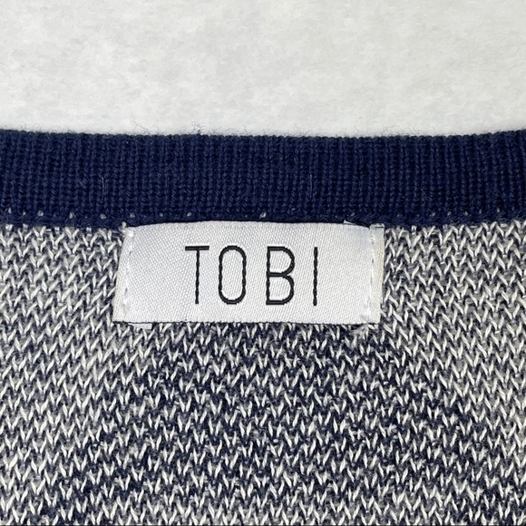 Tobi‎ Emmy Aztec Oversized Sweater S/M Blue Dolman - Picture 6 of 7